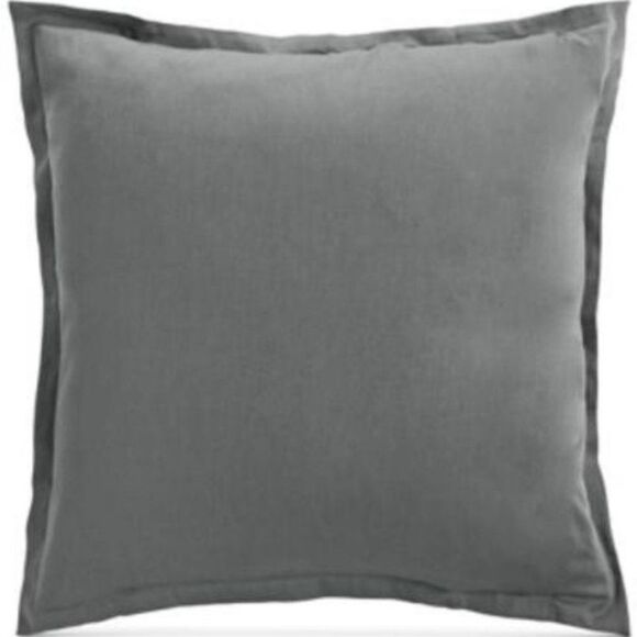 OAKE Solid Cotton Tencel Sham, European, Gray - Picture 1 of 1